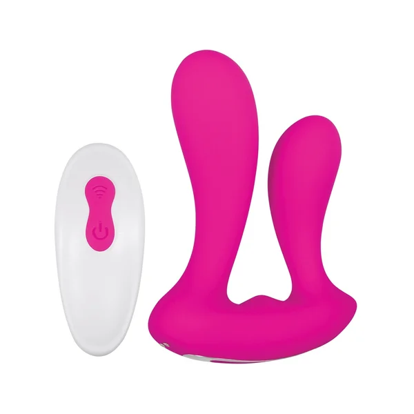 Adam & Eve Rechargeable Dual Entry Vibe w/Remote - Pink — image 12 of 16