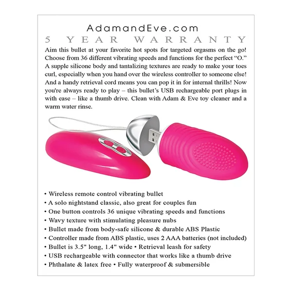 Adam & Eve Turn Me On Love Bullet - Pink — image 10 of 10
