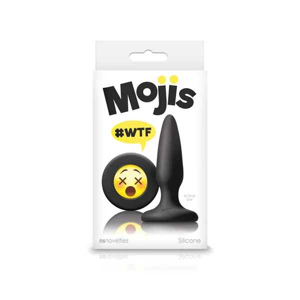 Moji's - Wtf - Mini Silicone Plug  W/emoji Face - Black — image 5 of 5