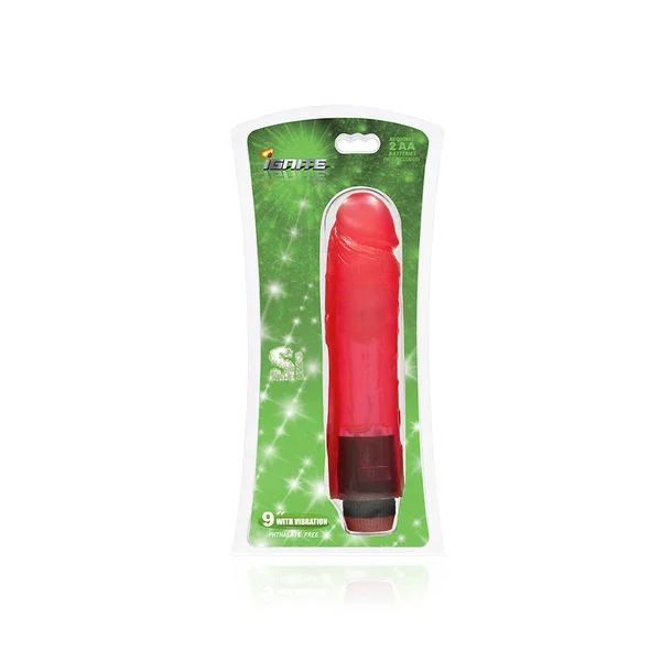9" Vibrating Cock - Red — image 5 of 5