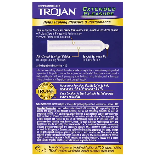 Trojan Extended Pleasure Condoms - Box of 12 — image 4 of 4