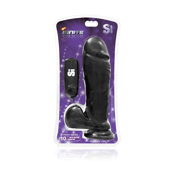 Thick Series 10" Thick Cock W/balls, Egg, &  Suction - Black — image 4 of 4