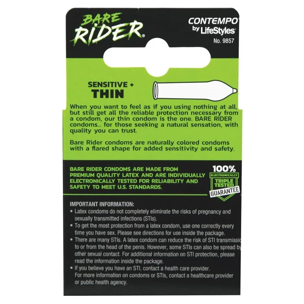 Contempo Bare Rider Thin Condom Pack - Pack of 3 — image 4 of 4