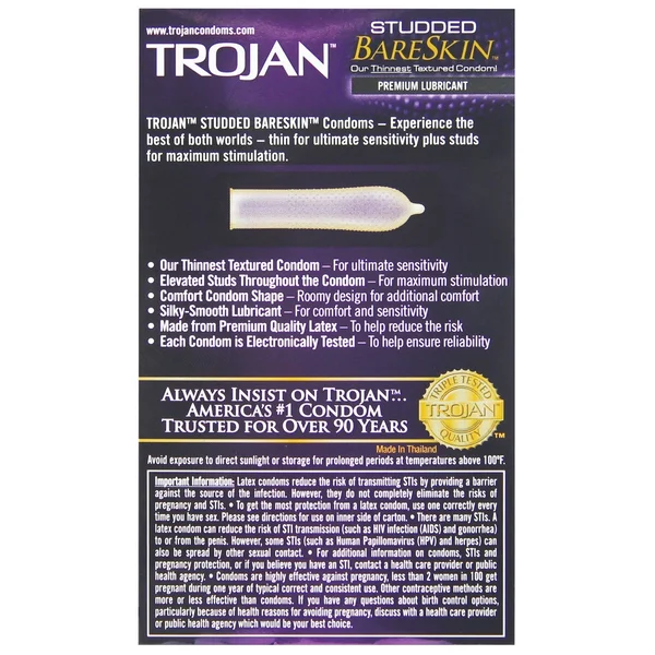 Trojan Studded Bareskin Condoms - Box of 10 — image 4 of 4
