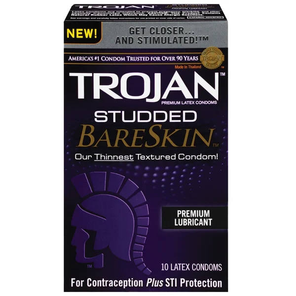Trojan Studded Bareskin Condoms - Box of 10 — image 3 of 4