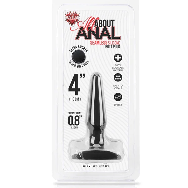 Hustler All About Anal Butt Plug 4in Black — image 4 of 4