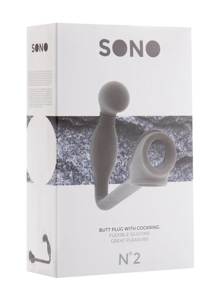 Sono No.2 - Butt Plug with Cockring - Grey — image 5 of 5