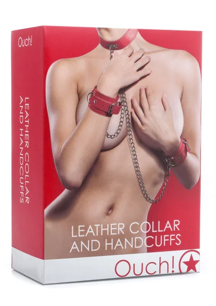 Leather Collar and Handcuffs - Red — image 6 of 6