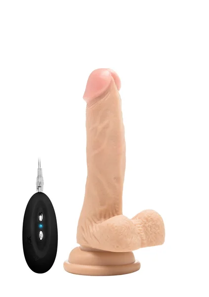 Vibrating Realistic Cock - 7" - With Scrotum - Skin — image 7 of 9