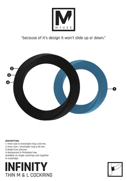 Infinity - Thin - M and L Cockring - Blue — image 9 of 9