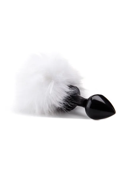 Beginner Bunny Tail Buttplug - Black — image 2 of 2