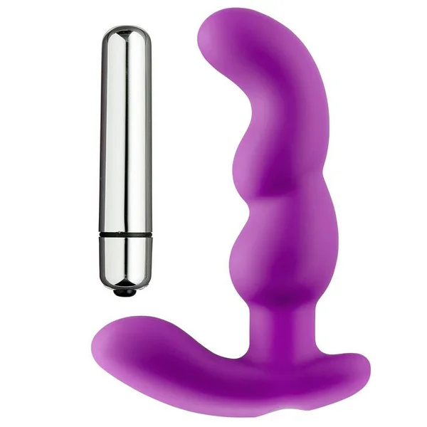 Cloud 9 - Prostate Pro Soft Angled Tip Prostate Anal Massager Purple with C Rings — image 5 of 6