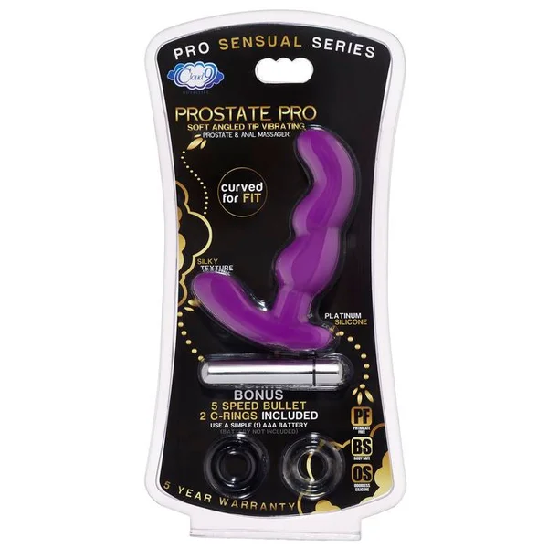 Cloud 9 - Prostate Pro Soft Angled Tip Prostate Anal Massager Purple with C Rings — image 4 of 6
