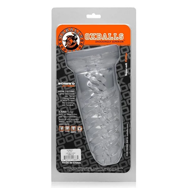 Oxballs Screwed Super Squish Corkscrew Jack Off Toy - Clear — image 8 of 8