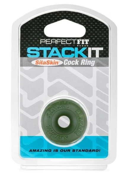 Perfect Fit Stackit Cock Ring - Green — image 6 of 6