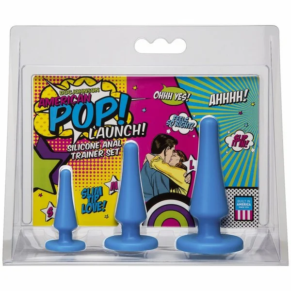 American Pop Launch Silicone Anal Trainer Set - Blue — image 4 of 4