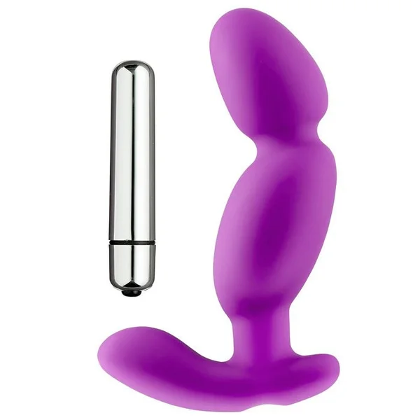 Cloud 9 - Prostate Pro Soft Angled Tip Anal Prostate Massager Purple with C Rings — image 6 of 7