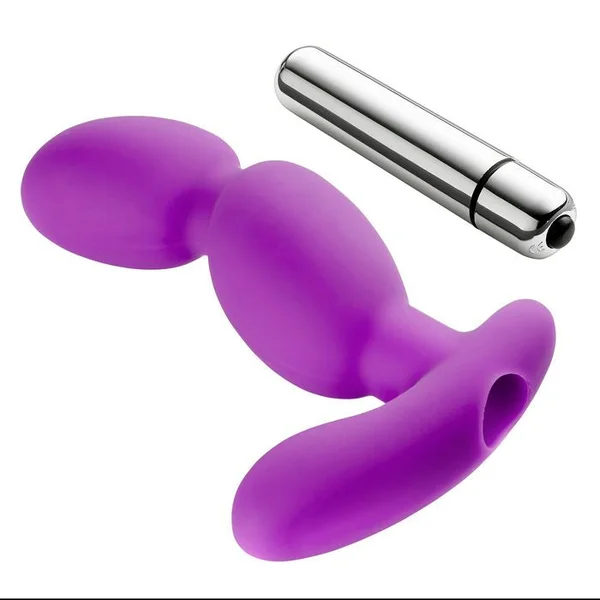 Cloud 9 - Prostate Pro Soft Angled Tip Anal Prostate Massager Purple with C Rings — image 7 of 7