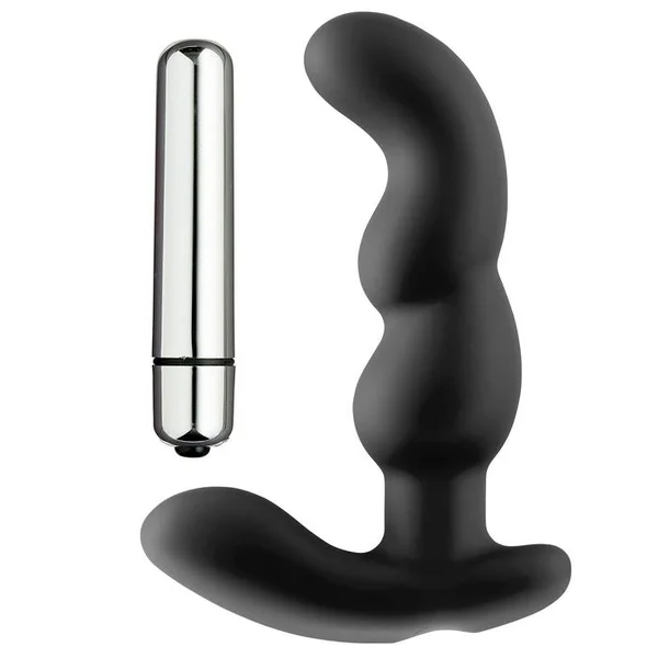 Cloud 9 - Prostate Pro Soft Angled Tip Prostate Anal Massager Black with C Rings — image 9 of 10