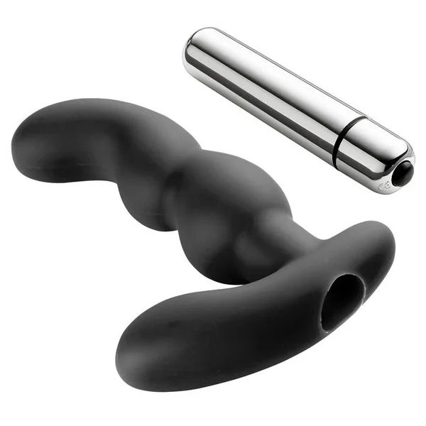 Cloud 9 - Prostate Pro Soft Angled Tip Prostate Anal Massager Black with C Rings — image 10 of 10