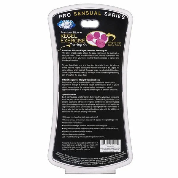 Cloud 9 - Kegel Training W/4 Weighted Balls & Pouch Pink Premium Silicone — image 10 of 12