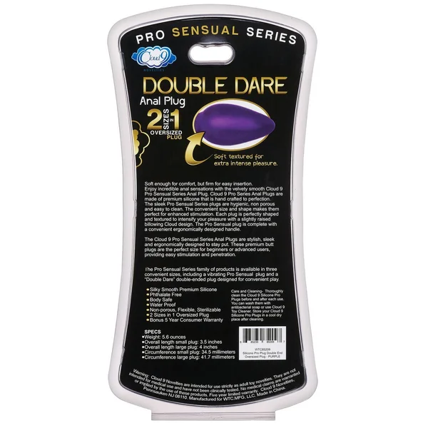 Cloud 9 - Pro Sensual Oversized Double Dare Dual Anal Plug Purple — image 7 of 8