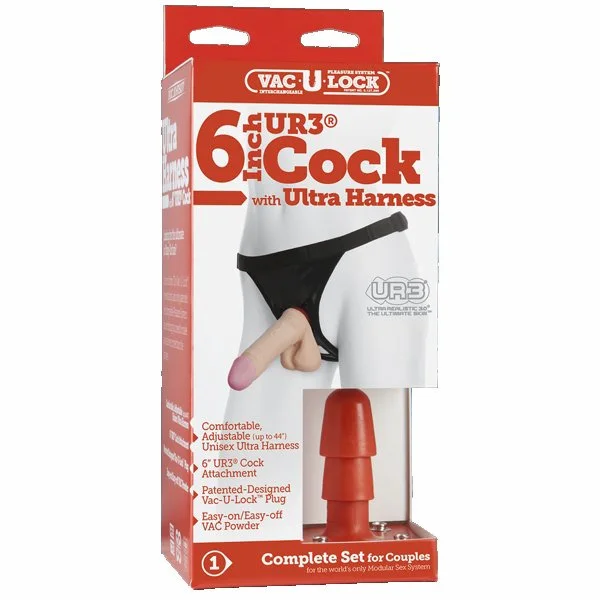Ultra Harness 2 w/7 inch Ultraskyn UR3 Cock - White — image 15 of 17