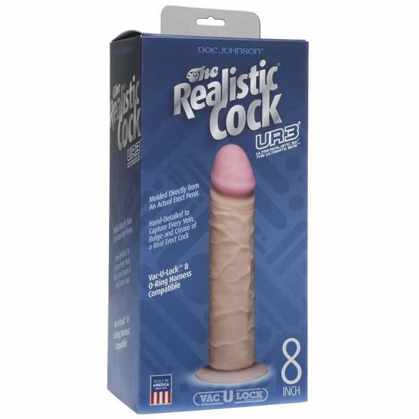 Realistic Cock Ultraskyn UR3 8 inch with out Balls White — image 6 of 7