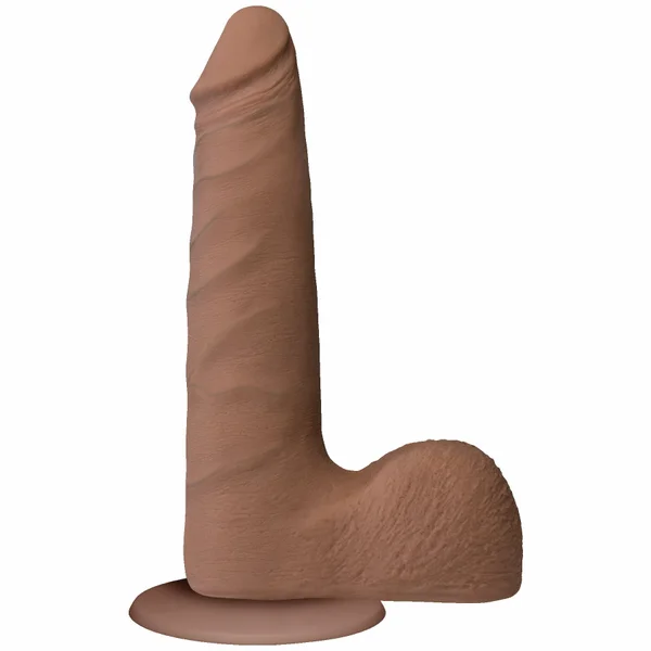 Realistic Cock Ultraskyn UR3 7 inch Slim with Balls Brown — image 6 of 9