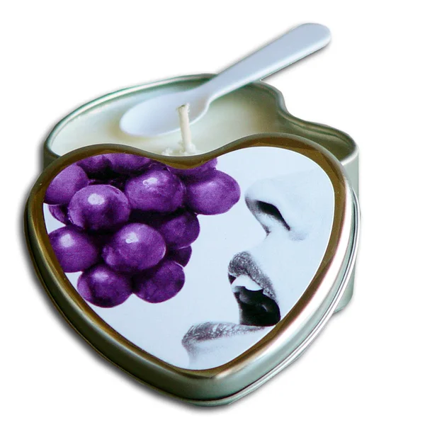 Earthly Body Massage Candle Edible Grape 4oz Heart — image 3 of 4