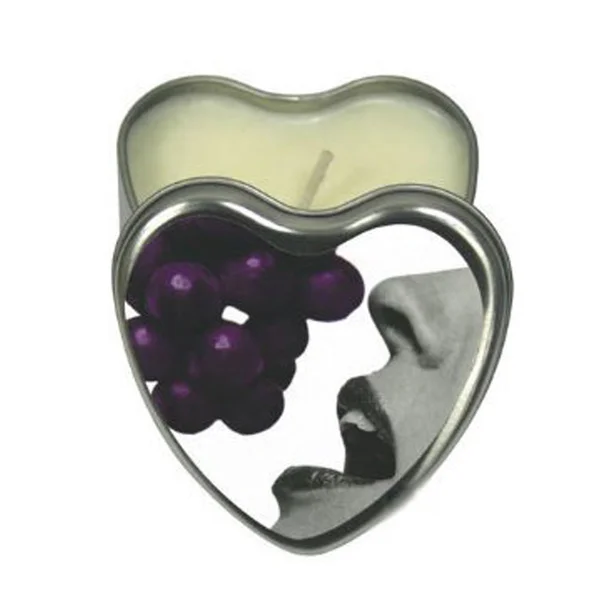 Earthly Body Massage Candle Edible Grape 4oz Heart — image 4 of 4