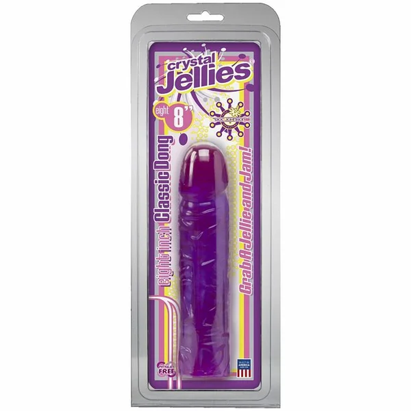 Crystal Jellies 8 inch Classic Dildo - Purple — image 18 of 18