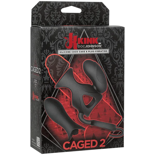 Kink Vibrating Cock Cage w/Ball Strap & Dual Bullets - Black — image 8 of 8