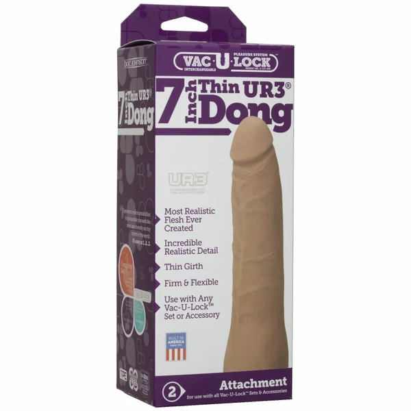 Vac-U-Lock 7 inch Ultraskyn UR3 Dong - Brown — image 9 of 10