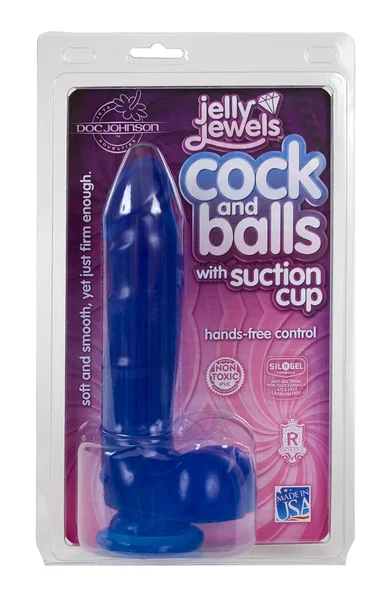 Jelly Cock w/Suction Cup - Blue — image 5 of 6