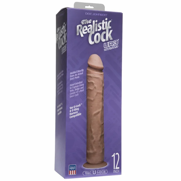 Realistic Cock Ultraskyn UR3 12 inch with out Balls Brown — image 5 of 6