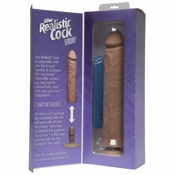 Realistic Cock Ultraskyn UR3 12 inch with out Balls Brown — image 6 of 6