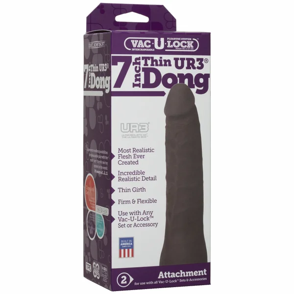 Vac-U-Lock 7 inch Ultraskyn UR3 Dong - Black — image 9 of 10