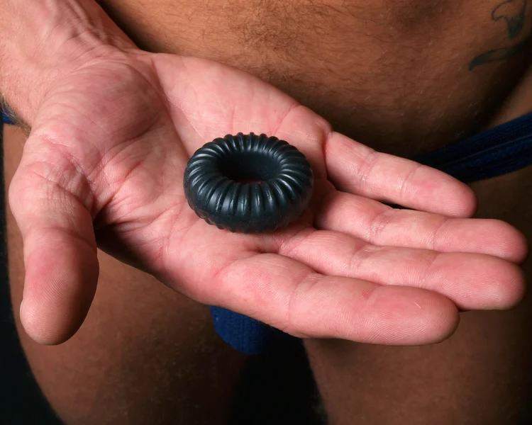 Perfect Fit Ribbed Ring - Black — image 2 of 2