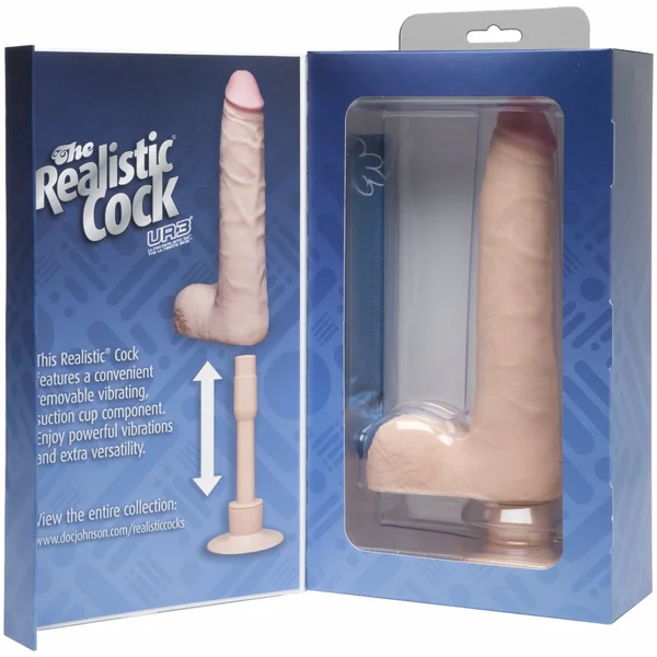 Realistic Cock Vib 9 inch Slim with Balls White — image 11 of 11