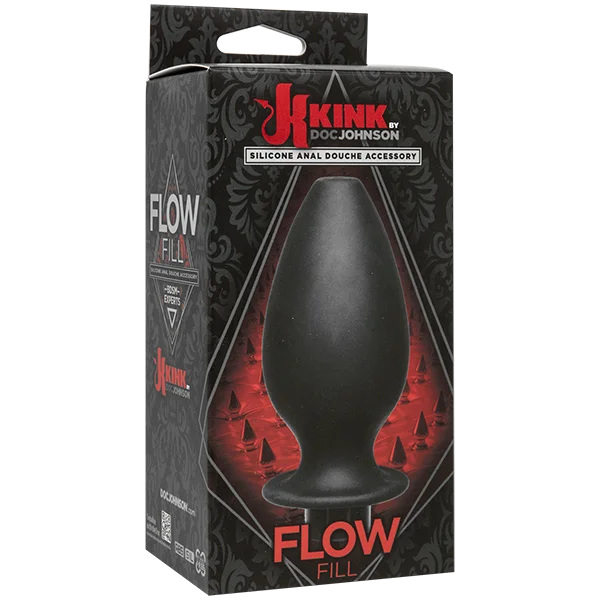 Kink Flow Silicone Anal Douche Accessory Full Flush Out - Black — image 14 of 14