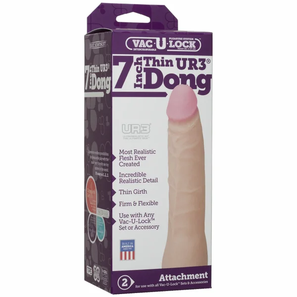 Vac-U-Lock 7 inch Ultraskyn UR3 Dong - White — image 17 of 18