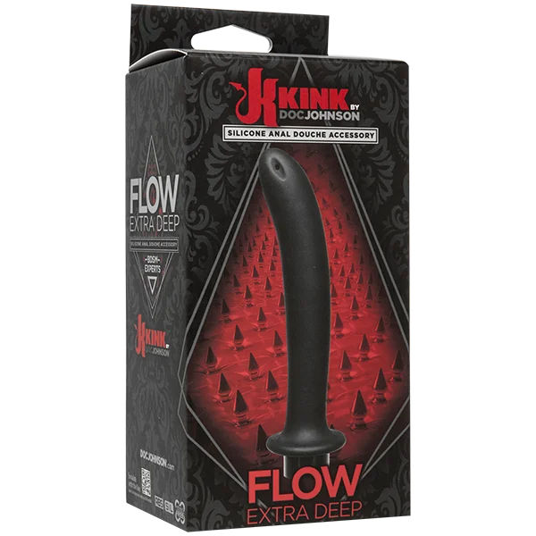 Kink Flow Silicone Anal Douche Accessory Extra Deep - Black — image 8 of 8