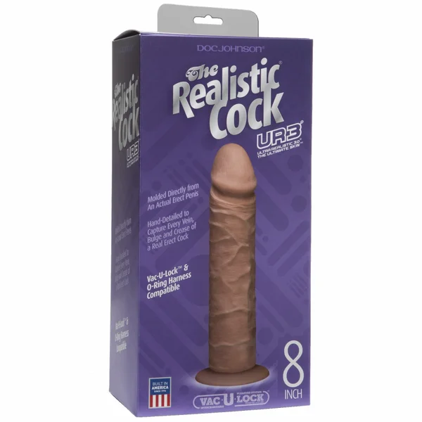 Realistic Cock Ultraskyn UR3 8 inch with out Balls Brown — image 6 of 7