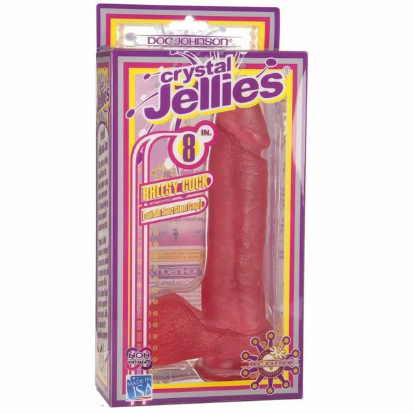 Crystal Jellies 8 inch Ballsy Cock - Pink — image 6 of 6