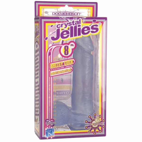 Crystal Jellies Ballsy Cock with Cup Clear 8 inch — image 20 of 20