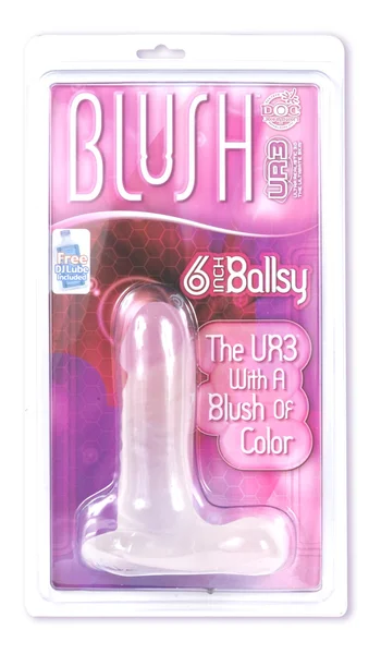 Blush 6 inch Ultraskyn UR3 Ballsy Cock w/Berry Head — image 9 of 10