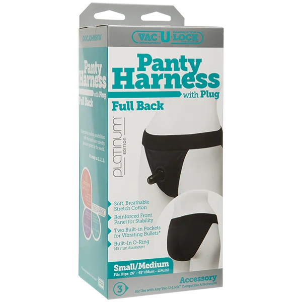 Vac-U-Lock Panty Harness w/Plug Full Back S/M - Black — image 16 of 16