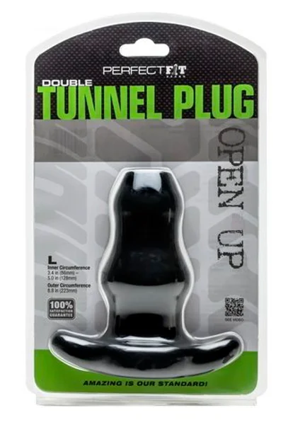 Perfect Fit Double Tunnel Plug - Black - Large — image 8 of 8