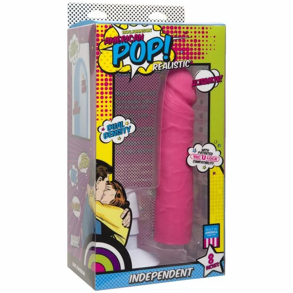 American Pop Independent Ultraskyn 8 inch Dildo w/Suction Cup - Pink — image 4 of 4